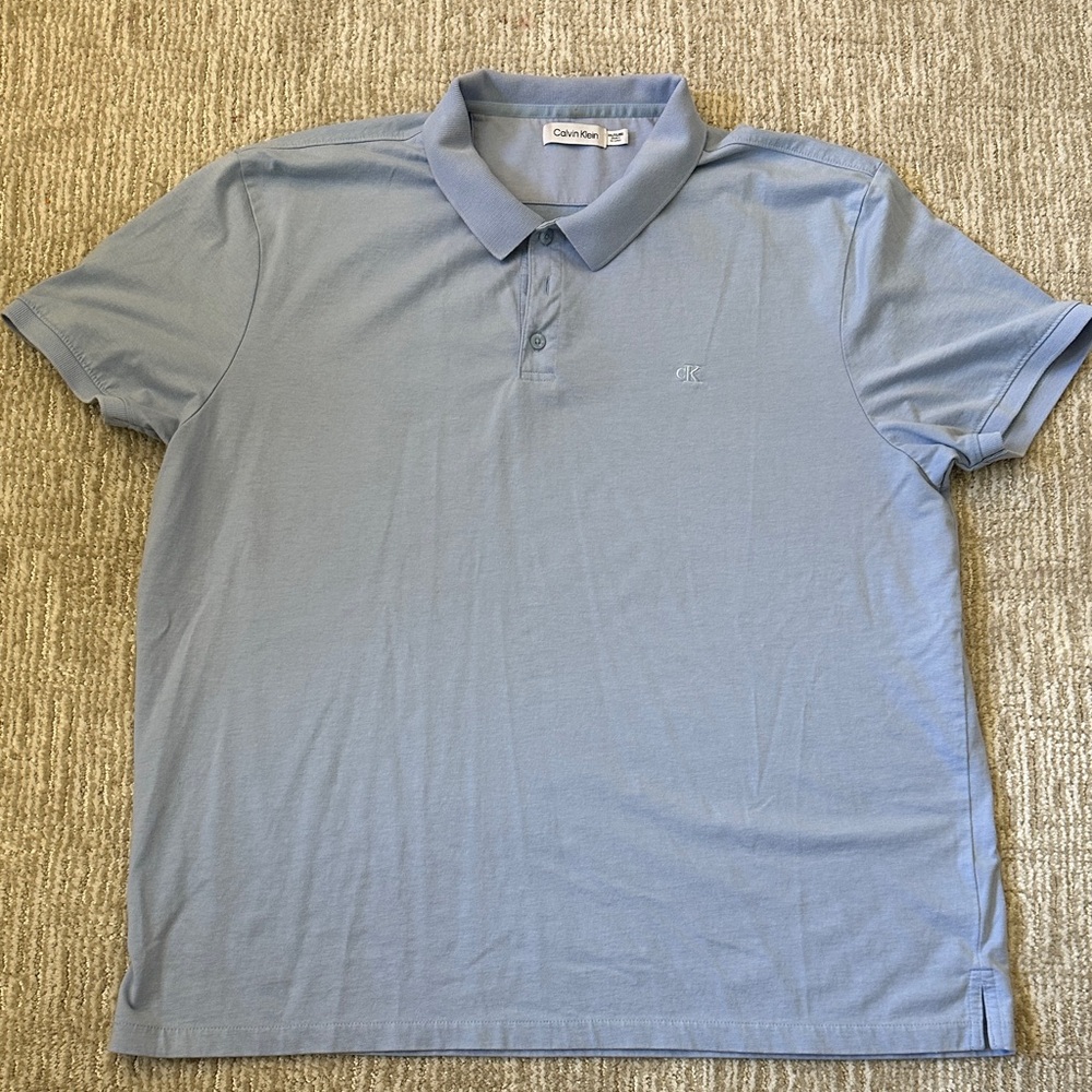 Calvin Klein Men’s Pale Blue Polo Shirt